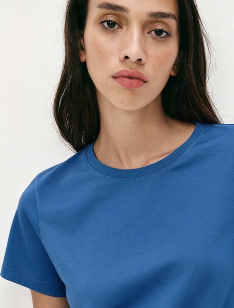 CAMISETA BÁSICA SLIM WORLD AZUL