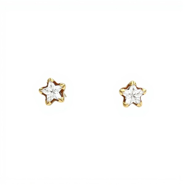 Caravanas Estrella- Zirconia -Oroo bajo - CA8475 conperla
