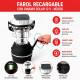 Farol recargable con dinamo solar 12 V NEGRO