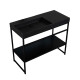 Mobiliario Baño Bacha Cuarzo Mueble Acero Inox Negro Mate