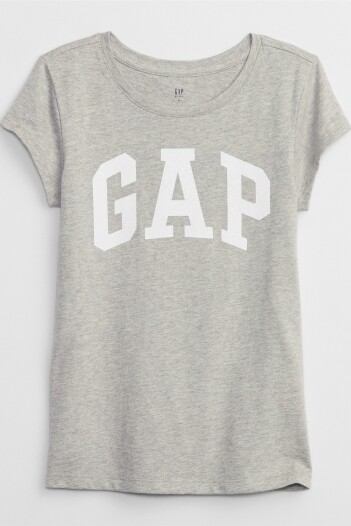 Remera Logo Gap Con Brillantina Niña Light Heather Grey B08