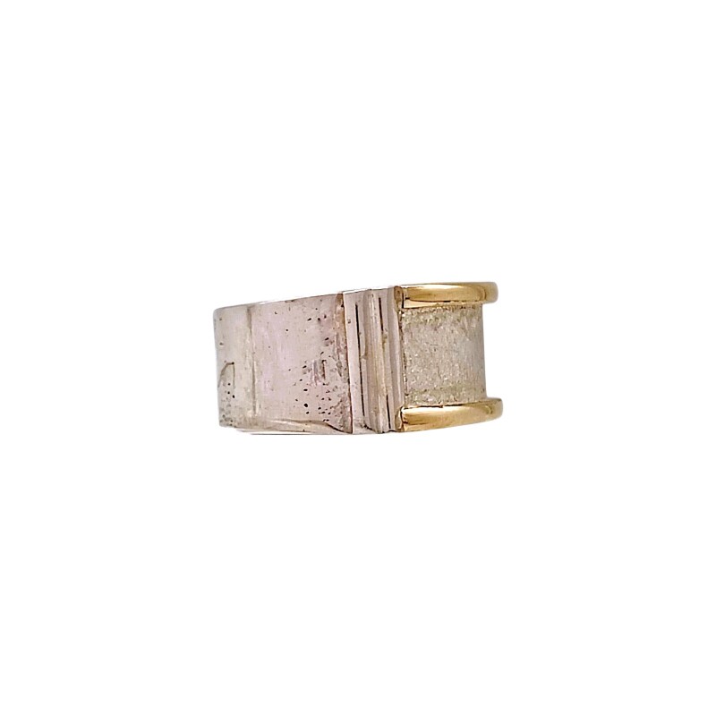 Anillo esclavo- Plata y Oro-Sin piedra-AN5954 sinpiedra