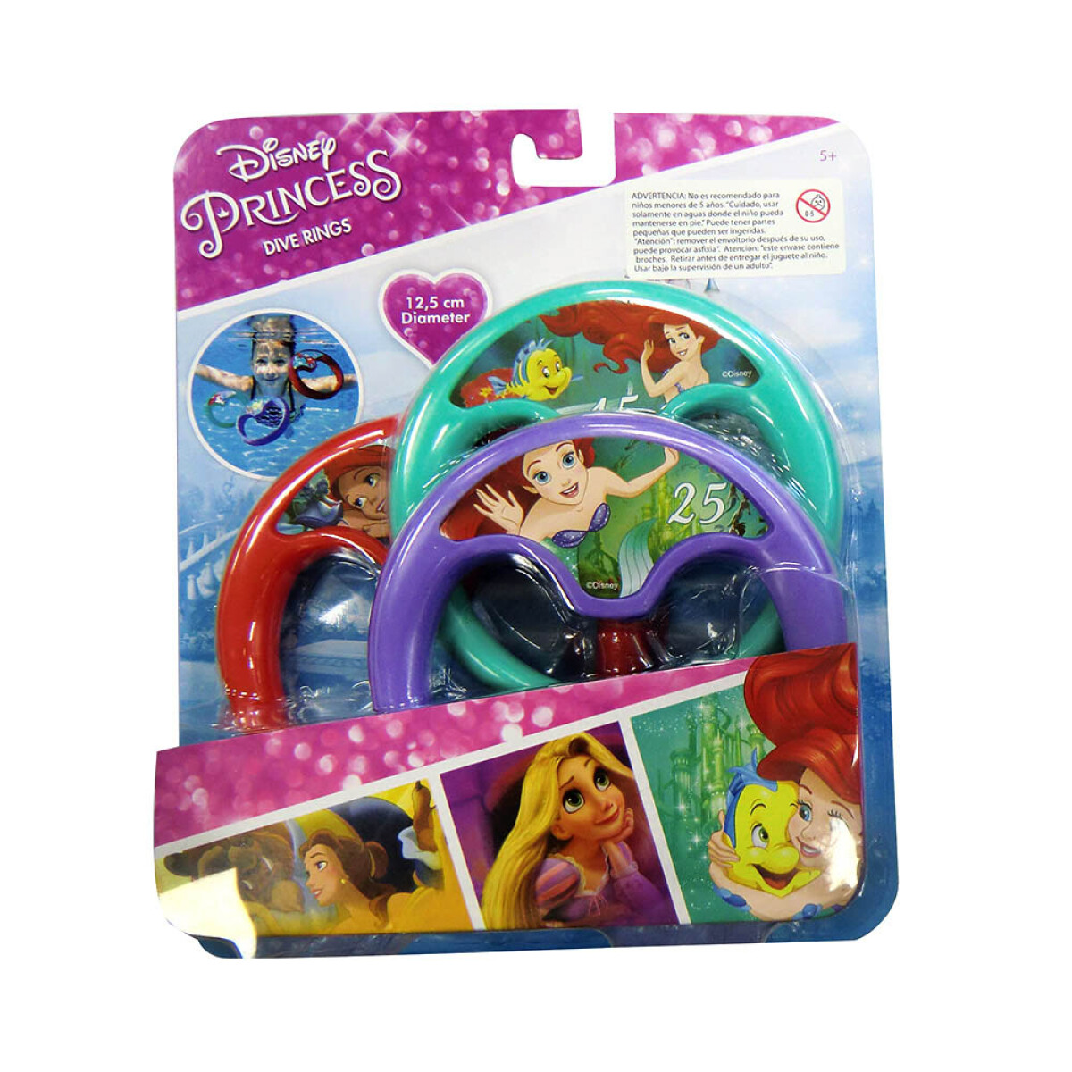 Pack x3 Aros Sumergibles Princesas de Disney 