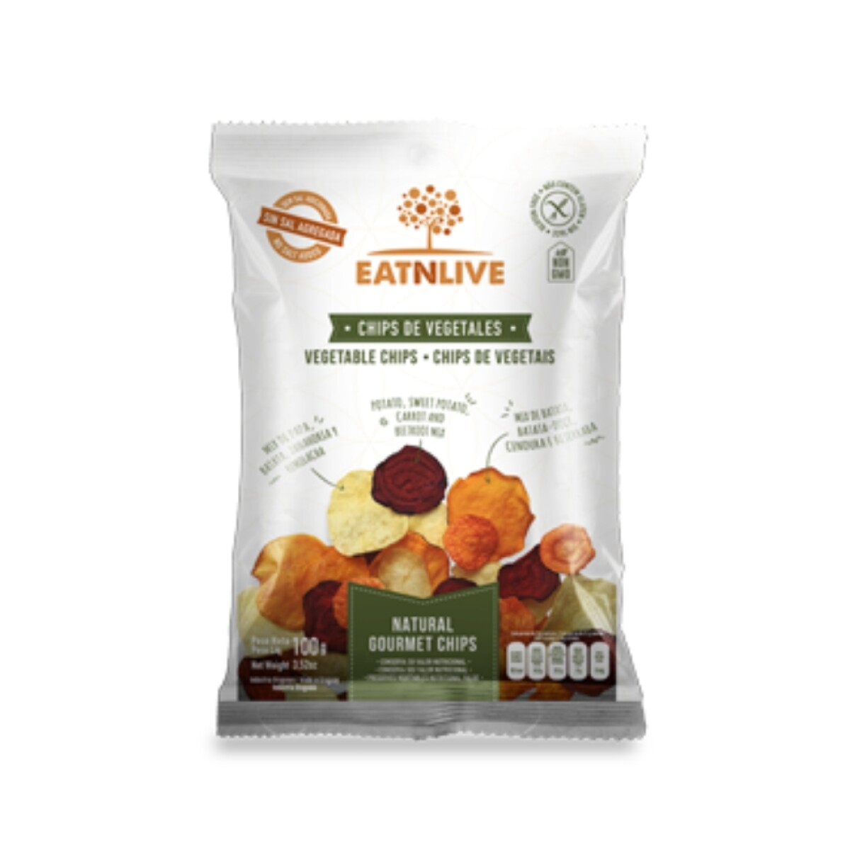 Eatnlive Chips Vegetales Sin Sal 100g 
