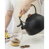 Caldera con Doble Fondo Silbato y Mango de Madera Selecta 2.5 Litros Negro