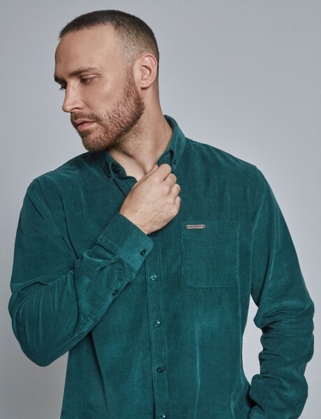 Camisa m/l pana verde