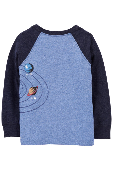 Camiseta con estampado de sistema solar delante y detrás 0