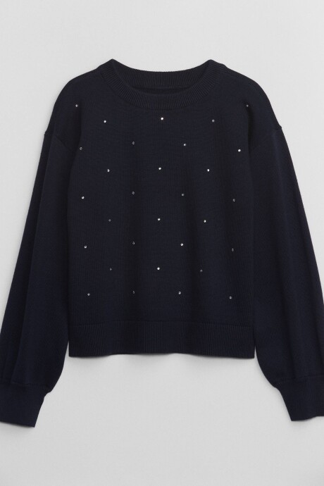 Sweater Shine Niña Blue Rhinestone