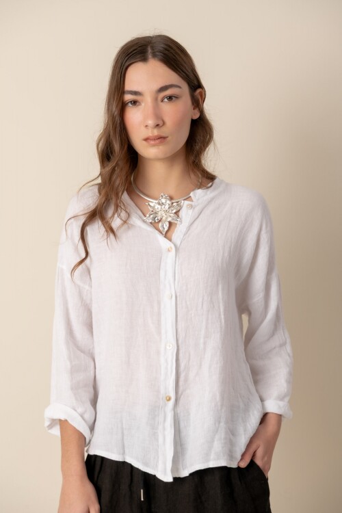 Camisa de lino Blanco