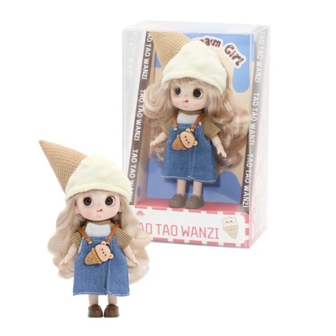 MUÑECA ARTICULADA DE 16 CM CON SOMBRERO DE HELADO – MARRÓN MUÑECA ARTICULADA DE 16 CM CON SOMBRERO DE HELADO – MARRÓN