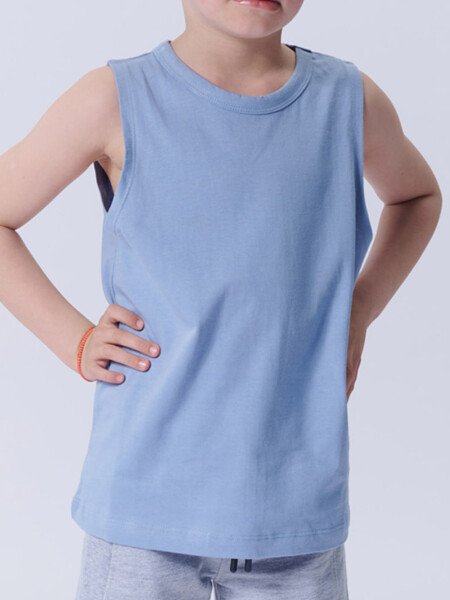Musculosa básica Celeste