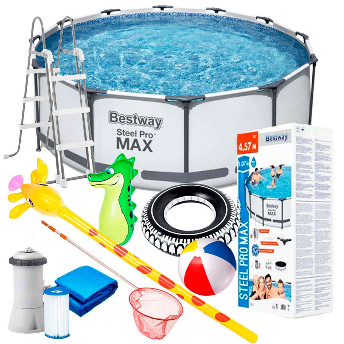 Piscina Bestway Estructural 16015 L + Bomba + Regalos - Cmb000176 