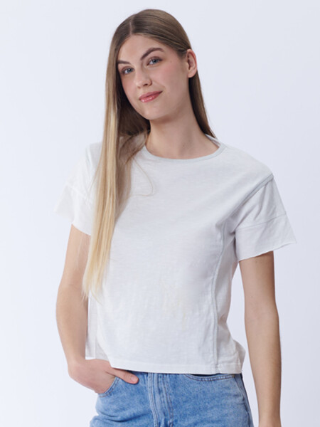 Remera slub rib brilloso Blanco