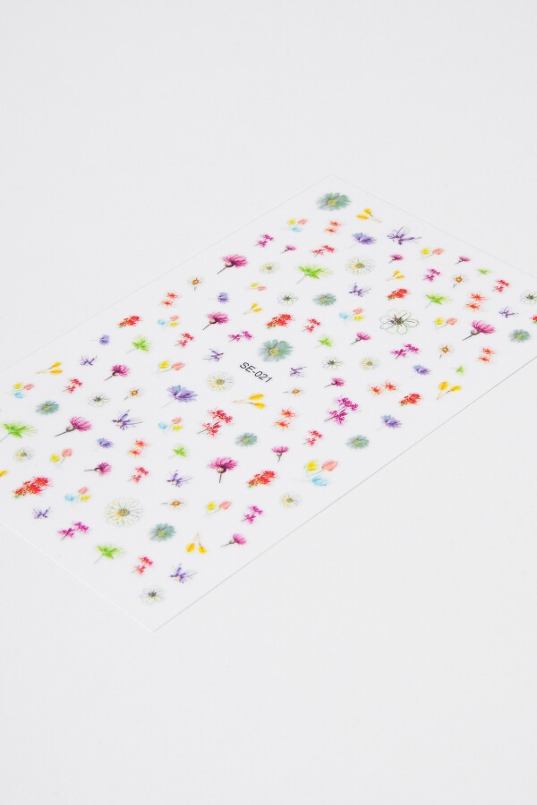 Pack stickers para uñas naturaleza multicolor