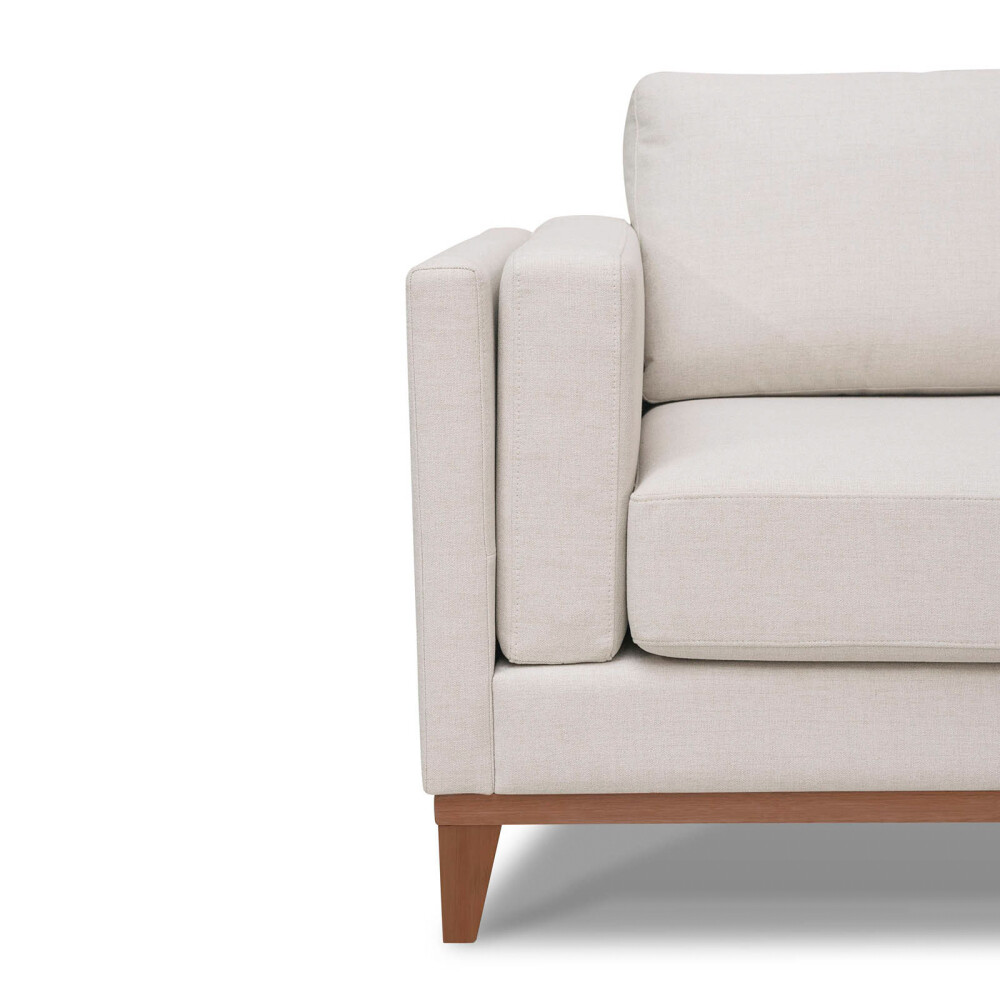 SILLÓN CON CHAISE 3 CUERPOS TELA-PREMIUM BLANCO EASY CLEAN LUXOR PREMIUM HUESO