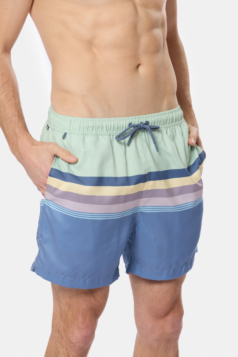 SHORT DE BAÑO RAYADO Piedra