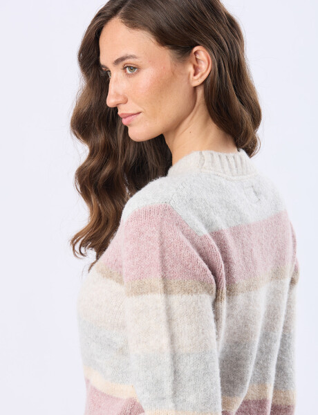 BUZO TEJIDO A RAYAS Rosa