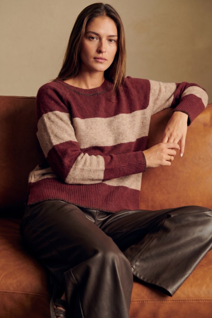 Sweater Rayado Bordeaux