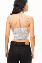 Top Leather Alba Plateado