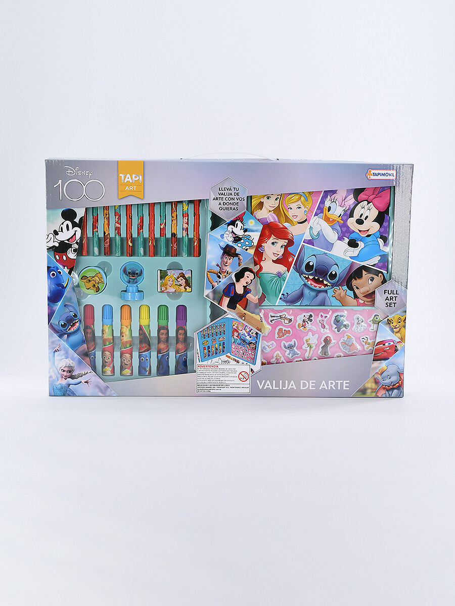 VALIJA DISNEY 100 PRINCESAS CON STICKERS - GRIS 