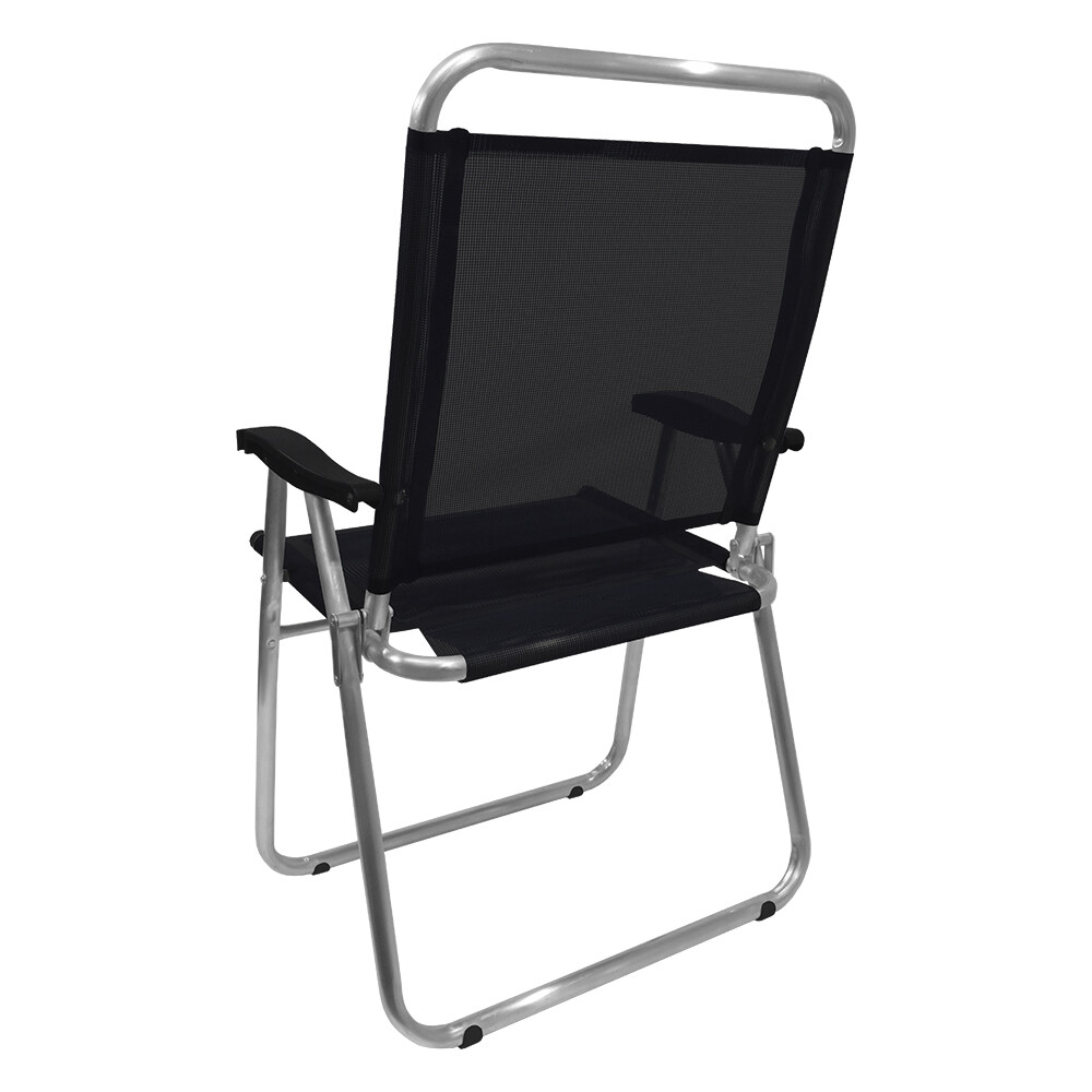 Sillón En Aluminio Nuevo King más Ancho Super Resistente 140 kg NEGRO