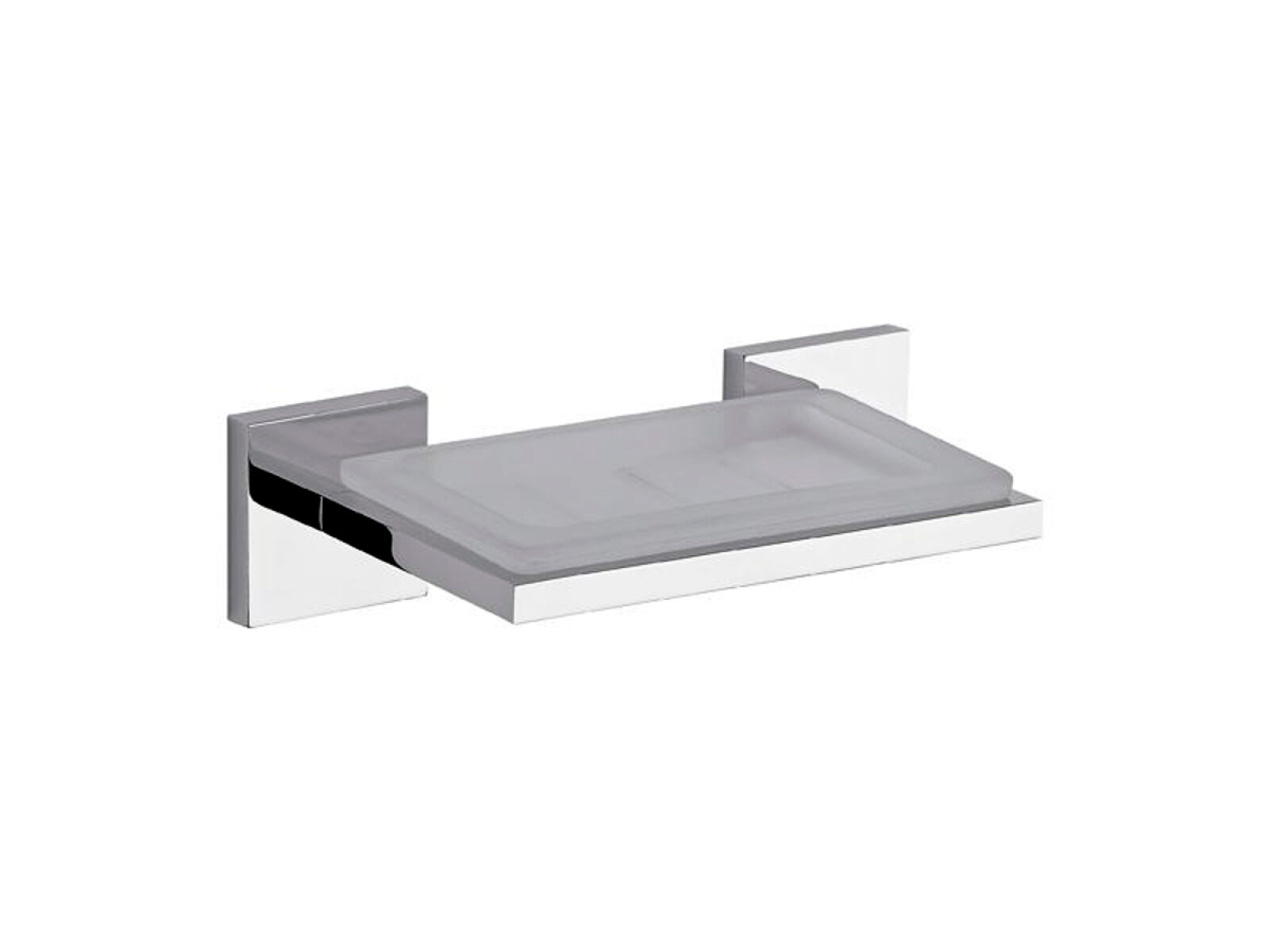 Jabonera Vidrio Aplicar Metal Linea Dominic Acabado Mate 