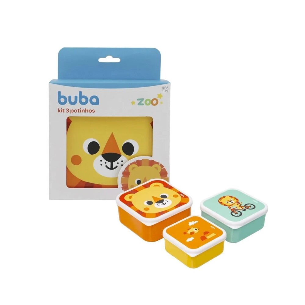 Set x3 tupper animales BUBA leon bubazoo