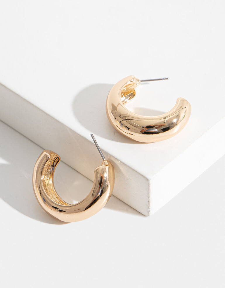 Aros Argollas Metal Argollas Chunky - Dorado
