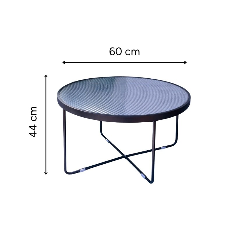 YBL60 Mesa Redonda Vidrio Big 60x60x44cm - Negra