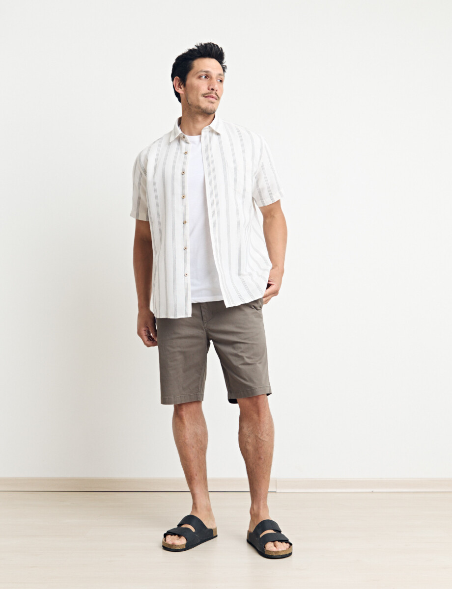 012630 CAMISA HARRINGTON LABEL Natural/azul