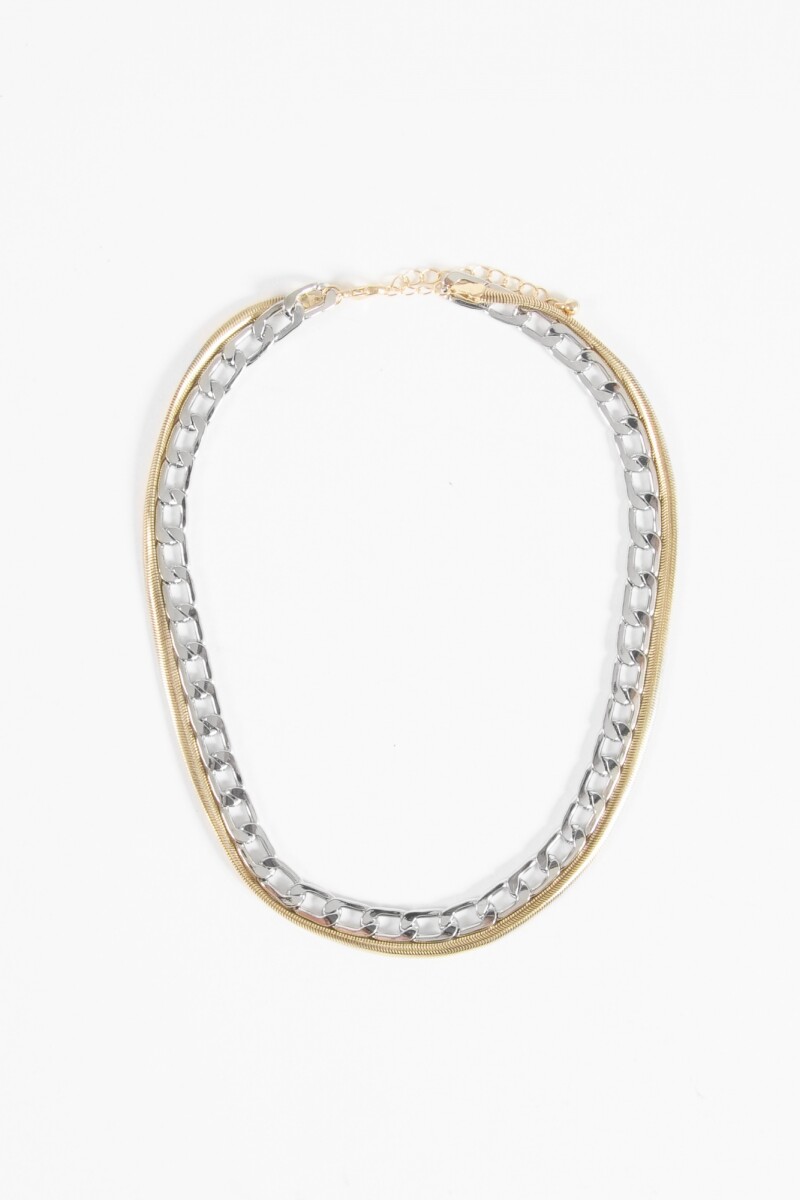 Collar doble cadena multicolor
