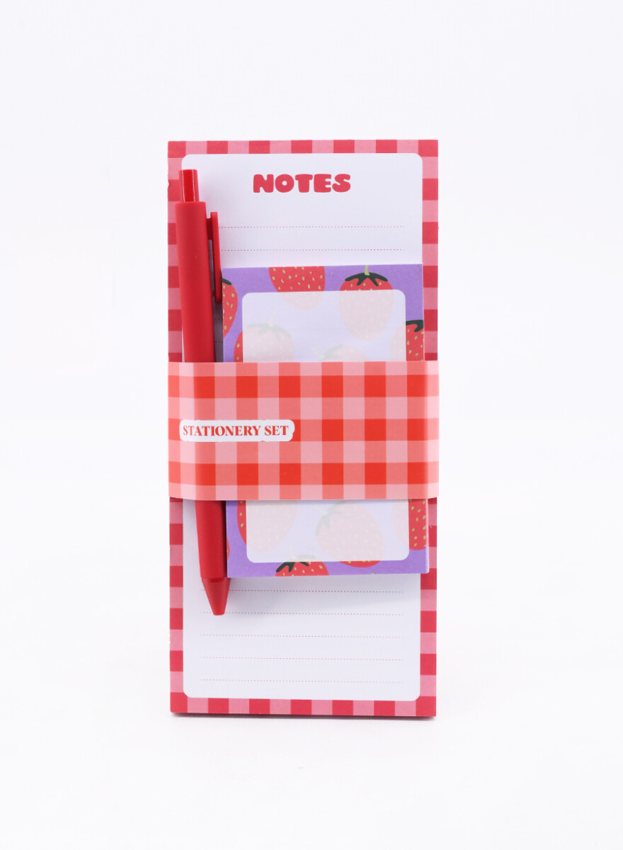 LIBRETA NOTA IMANTADA BLOCK Y LAPICERA - ROJO 