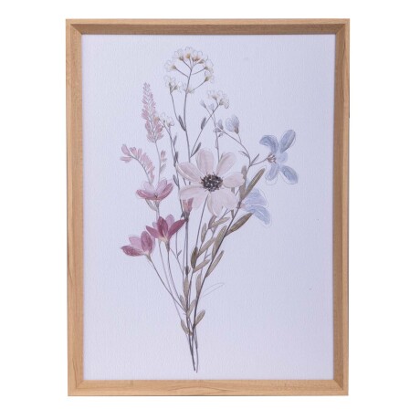 CUADRO LIENZO-Y-MDF BLANCO FLOWERS I