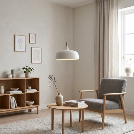 Campana de aluminio y terminación con madera Blanca