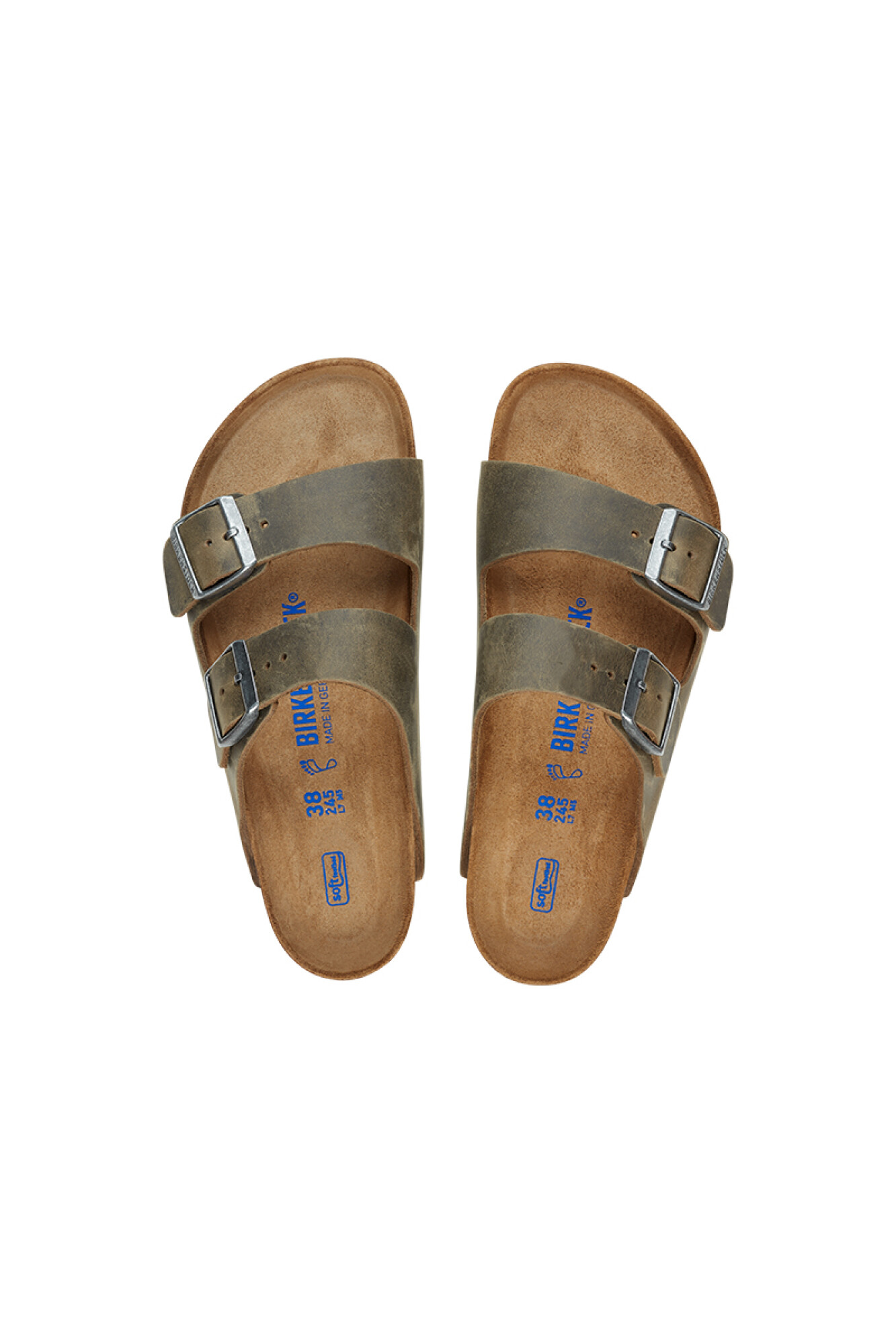 Sandalia Arizona Soft Footbed - Oiled Leather - Regular - Khaki — Saura