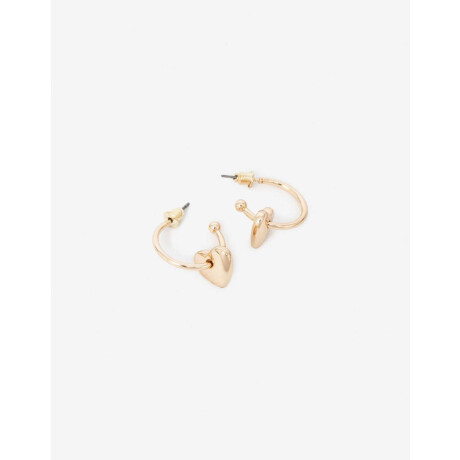 Argollas Con Corazón Dorado