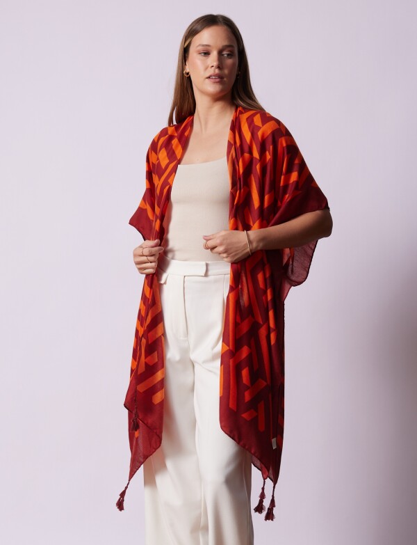Kimono Printed ANARANJADO/MULTI