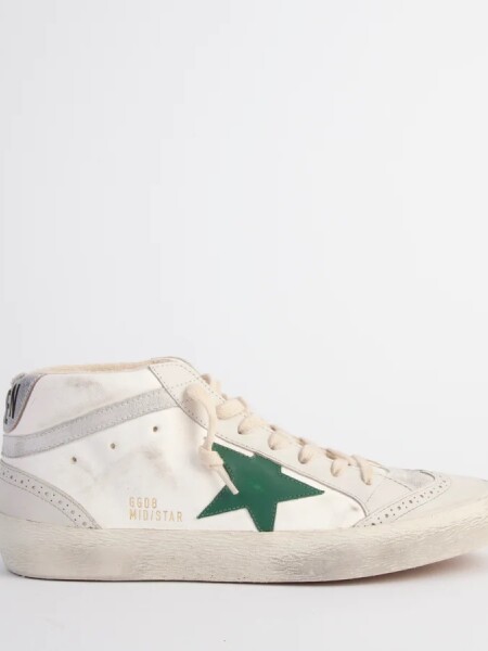 Golden Goose-Botines de cuero, Mid Star Blanco