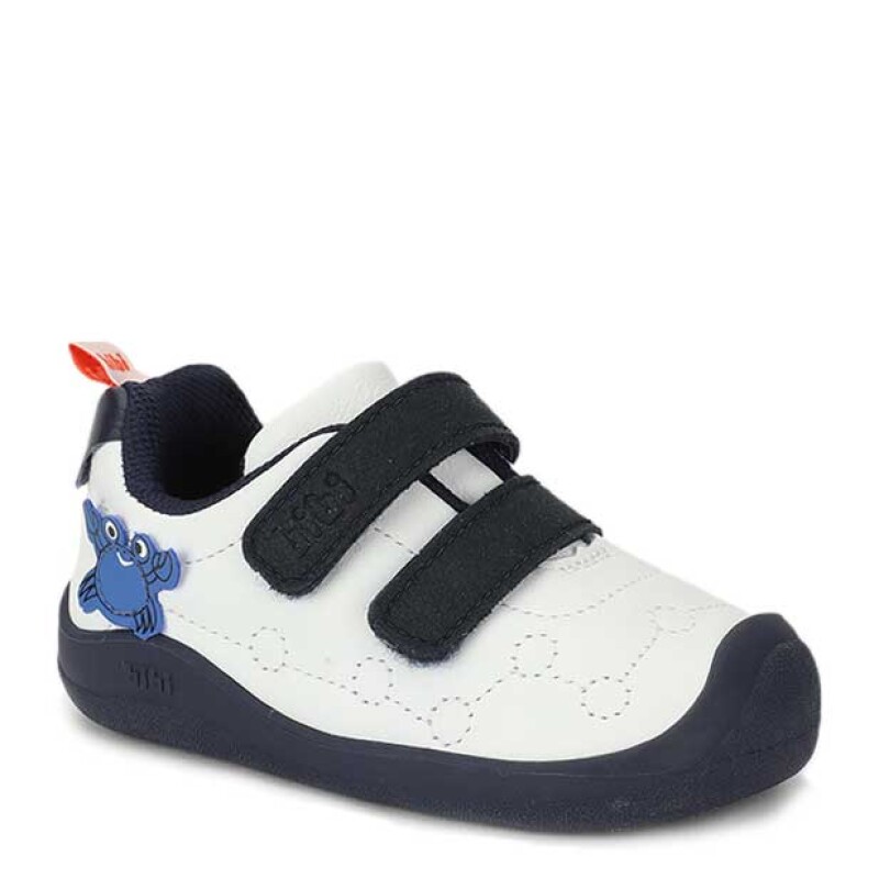 Championes de Niño Bibi Fisioflex 5.0 con Velcro Blanco - Azul Marino