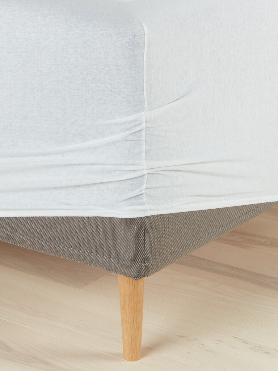 Sábana bajera jersey JENNY 90x200x35 blanco - Blanco 