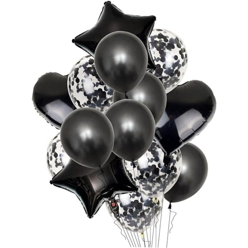 Set de Globos x14 Und Negro