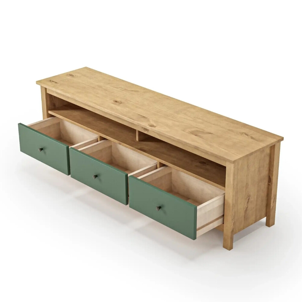 Rack TV 3 Cajones Madera Natural - Mari Verde