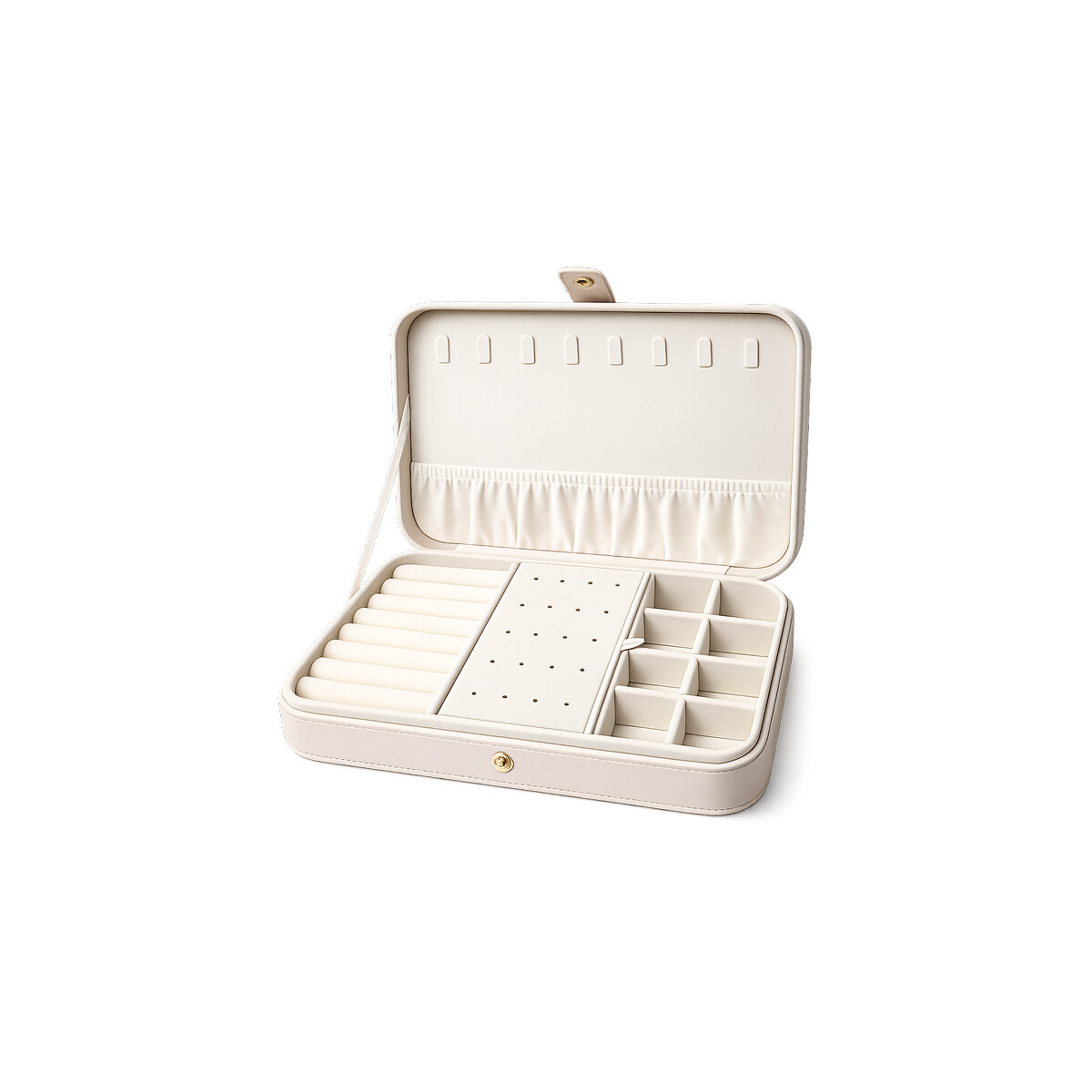 Joyero rectangular con hebilla - Grande 25x16x6cm - Beige 