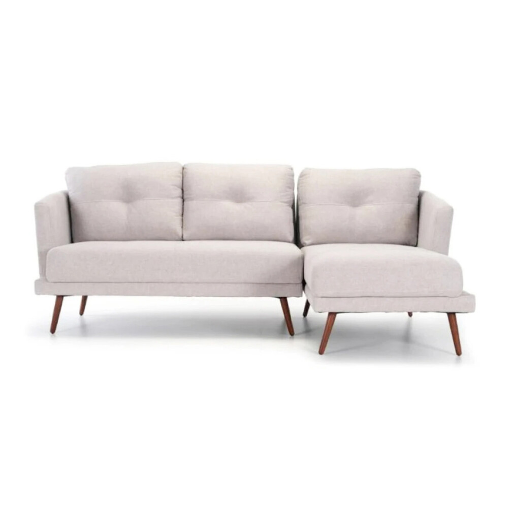 Sofá Con Chaise - Triunfo - 3 Cuerpos Beige - Izquierdo