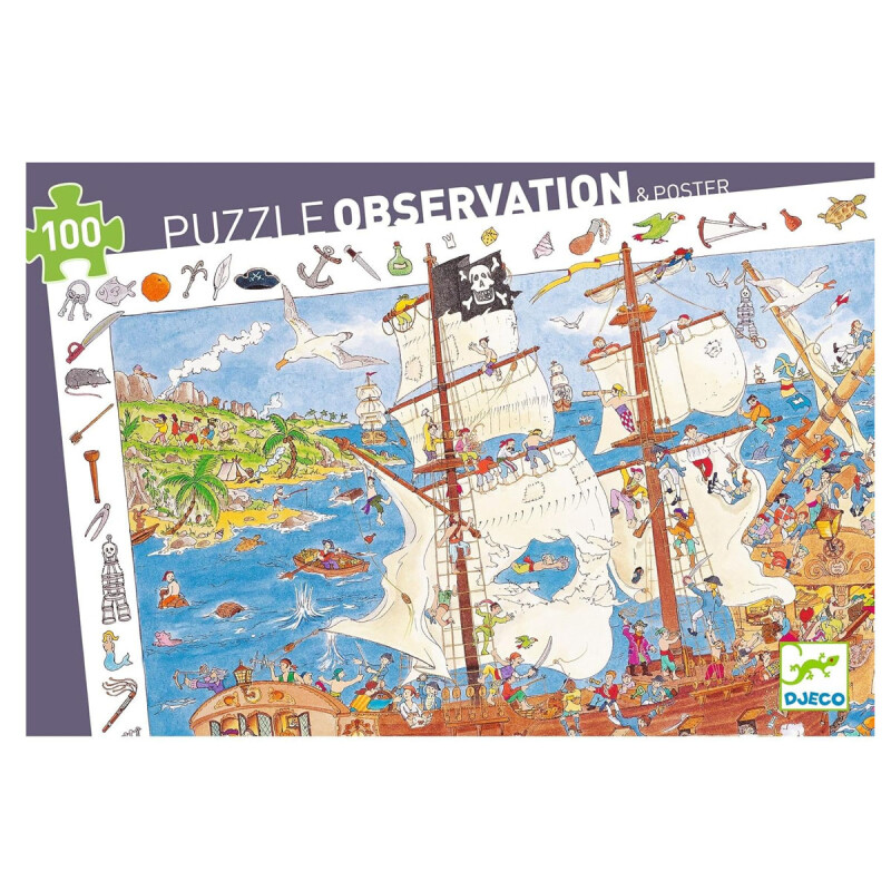 Puzzle de Observación Piratas 100 Piezas Djeco Puzzle de Observación Piratas 100 Piezas Djeco
