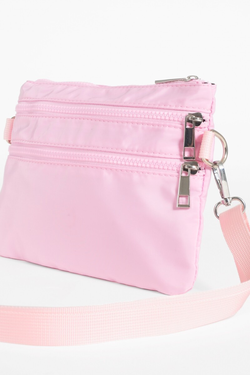 Bandolera básica doble cierre rosa