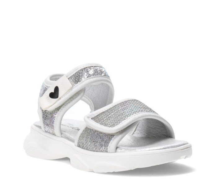 Sandalia SHINE con lentejuelas y velcro Silver