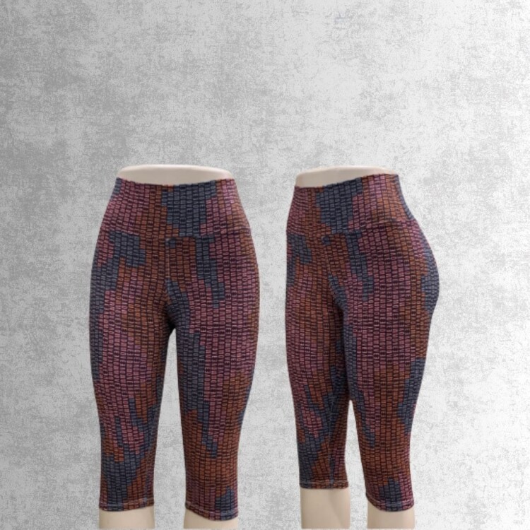 Calza Capri 3/4 Pescadora Tiro Alto Estampada de Lycra MOVE