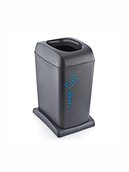CONTENEDOR CON BASE PARA RECICLAR NEGRO (V)