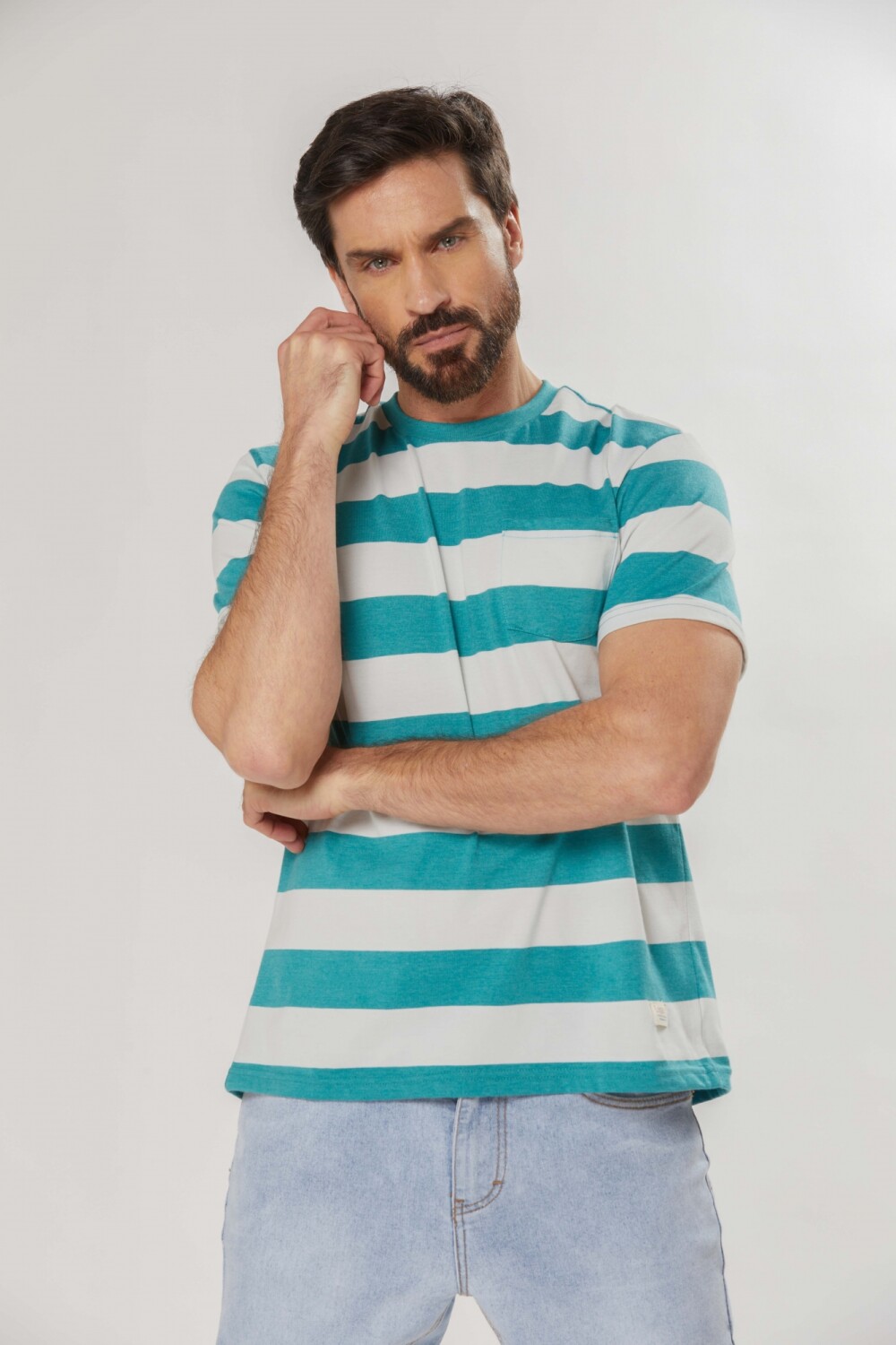 T-shirt rayada Verde